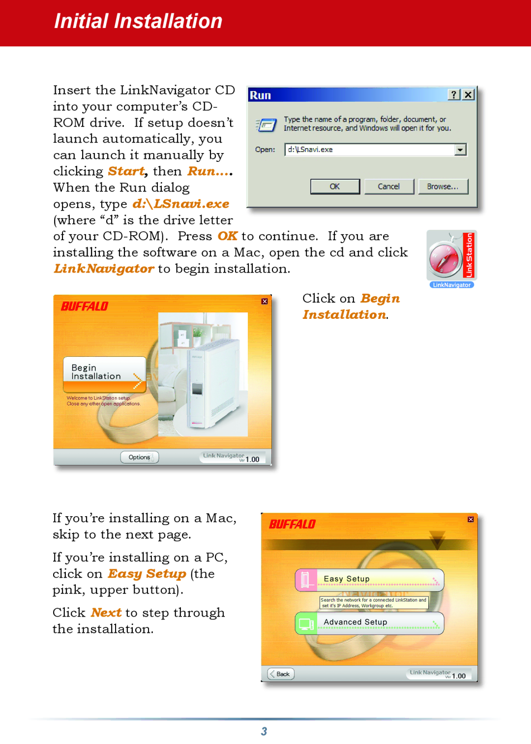 Buffalo Technology LS-LGL manual Initial Installation 