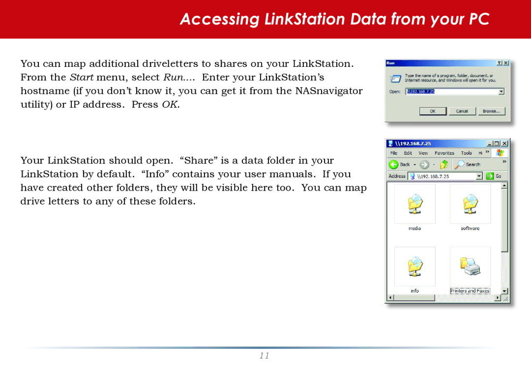 Buffalo Technology LS-WTGL/R1 manual Accessing LinkStation Data from your PC 