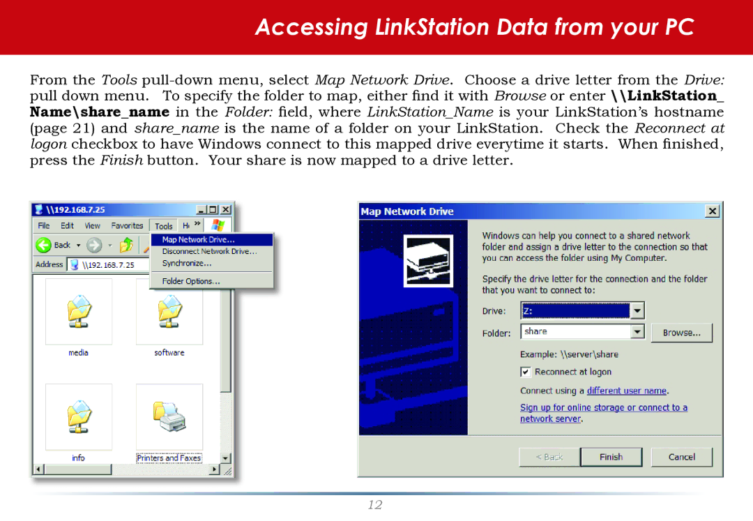 Buffalo Technology LS-WTGL/R1 manual Accessing LinkStation Data from your PC 