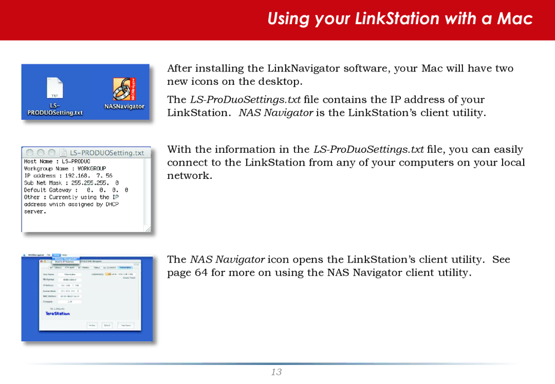 Buffalo Technology LS-WTGL/R1 manual Using your LinkStation with a Mac 