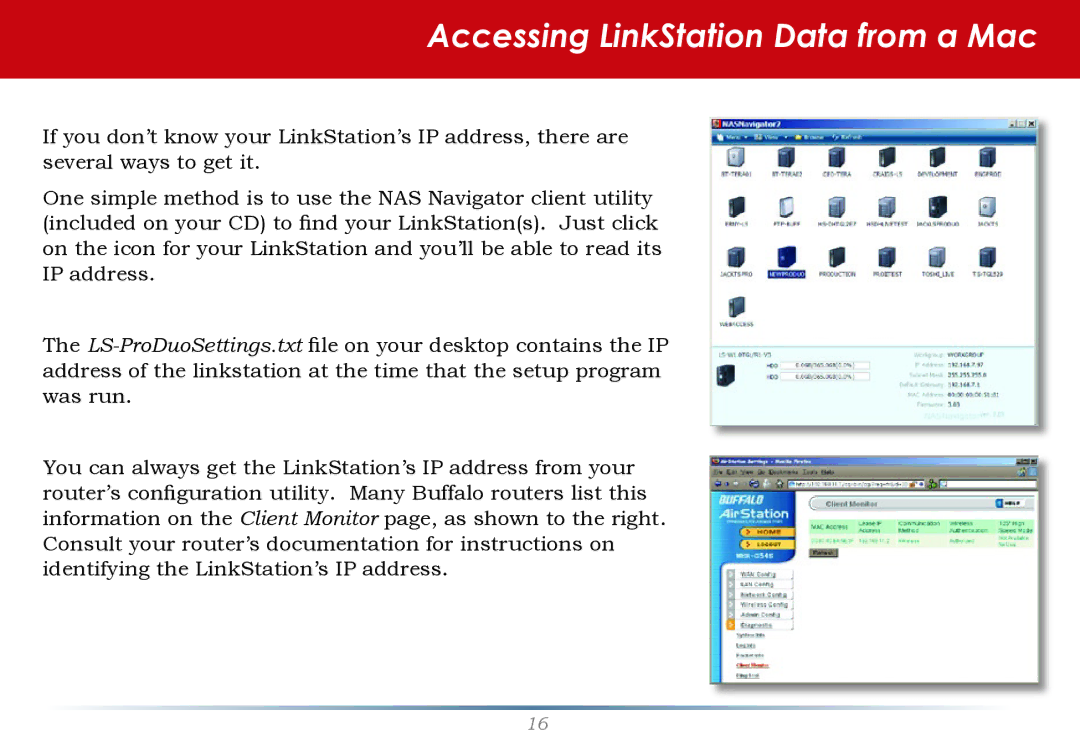 Buffalo Technology LS-WTGL/R1 manual Accessing LinkStation Data from a Mac 