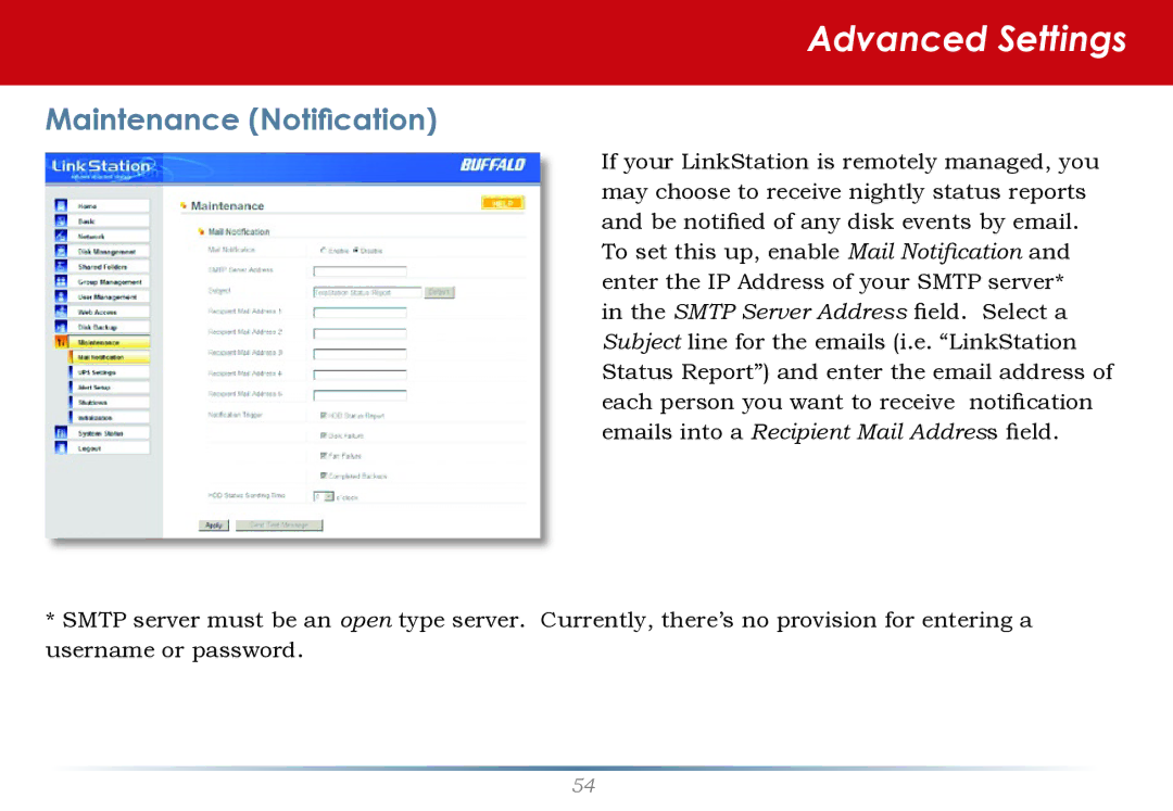 Buffalo Technology LS-WTGL/R1 manual Maintenance Notification 