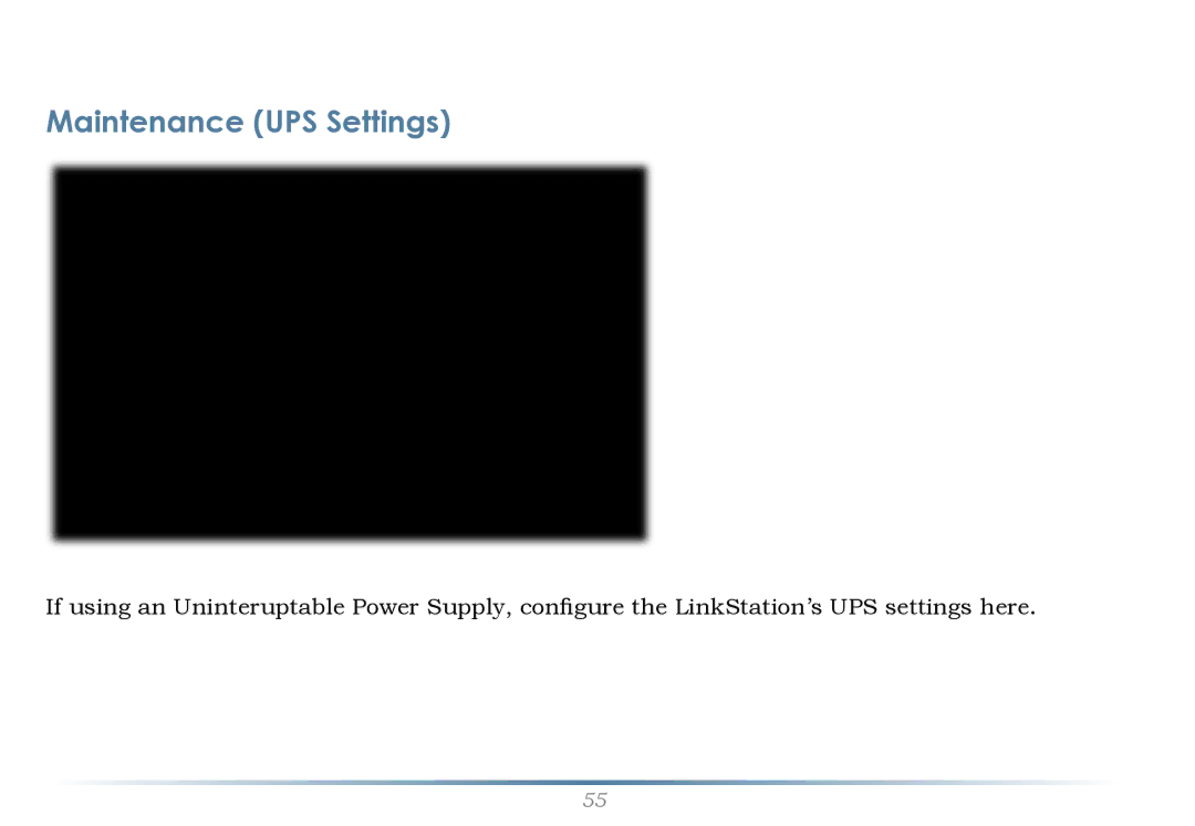 Buffalo Technology LS-WTGL/R1 manual Maintenance UPS Settings 