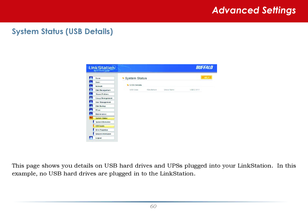 Buffalo Technology LS-WTGL/R1 manual System Status USB Details 