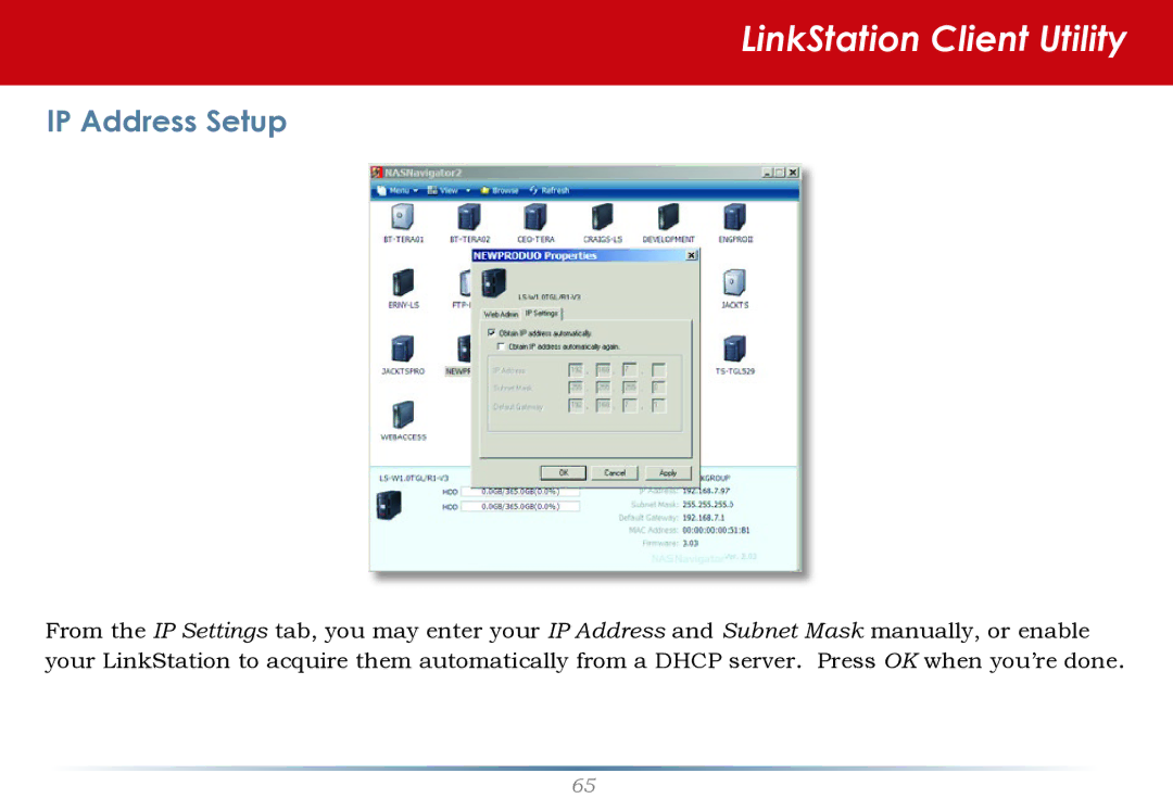 Buffalo Technology LS-WTGL/R1 manual IP Address Setup 