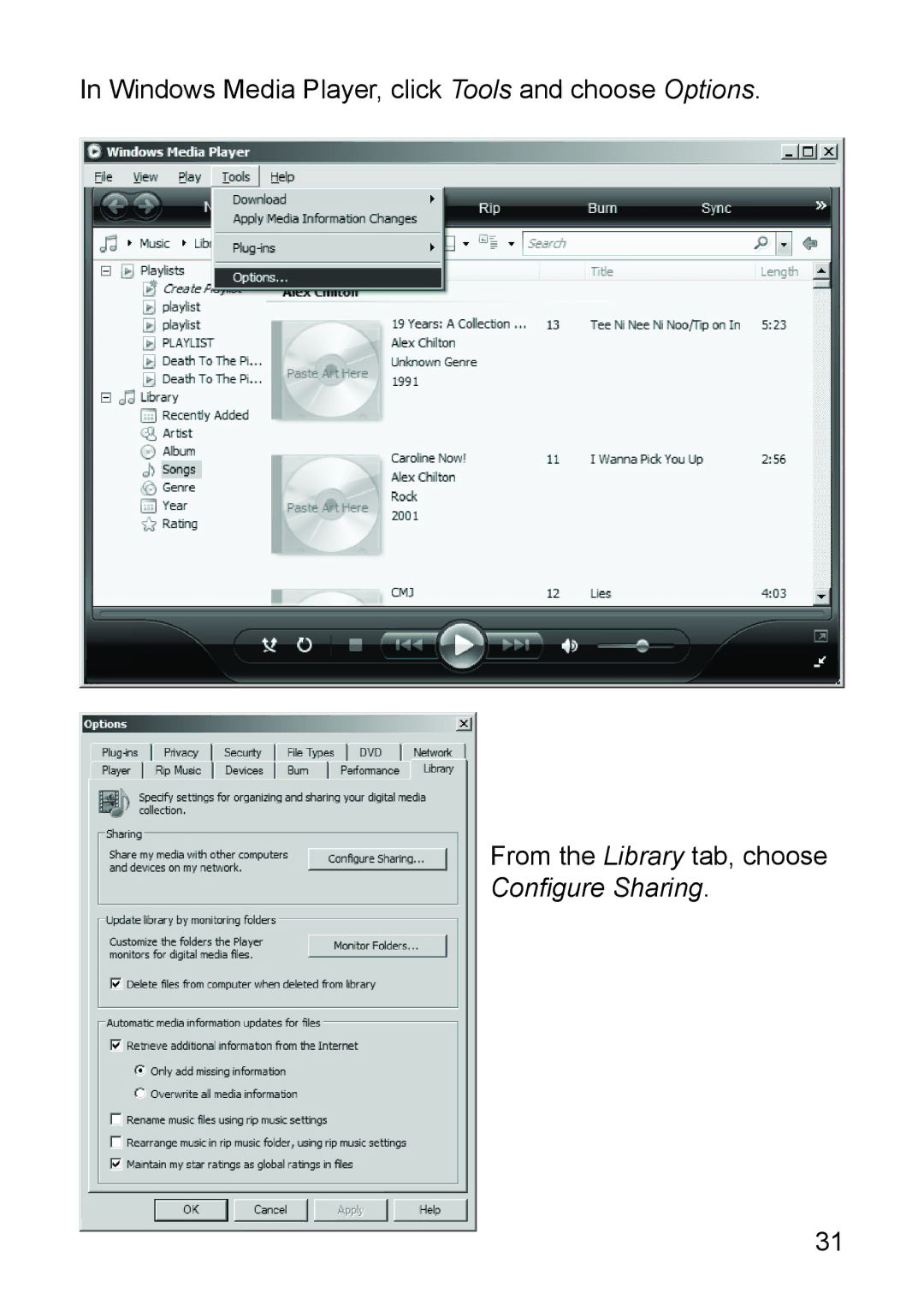 Buffalo Technology LT-H90 manual Configure Sharing 