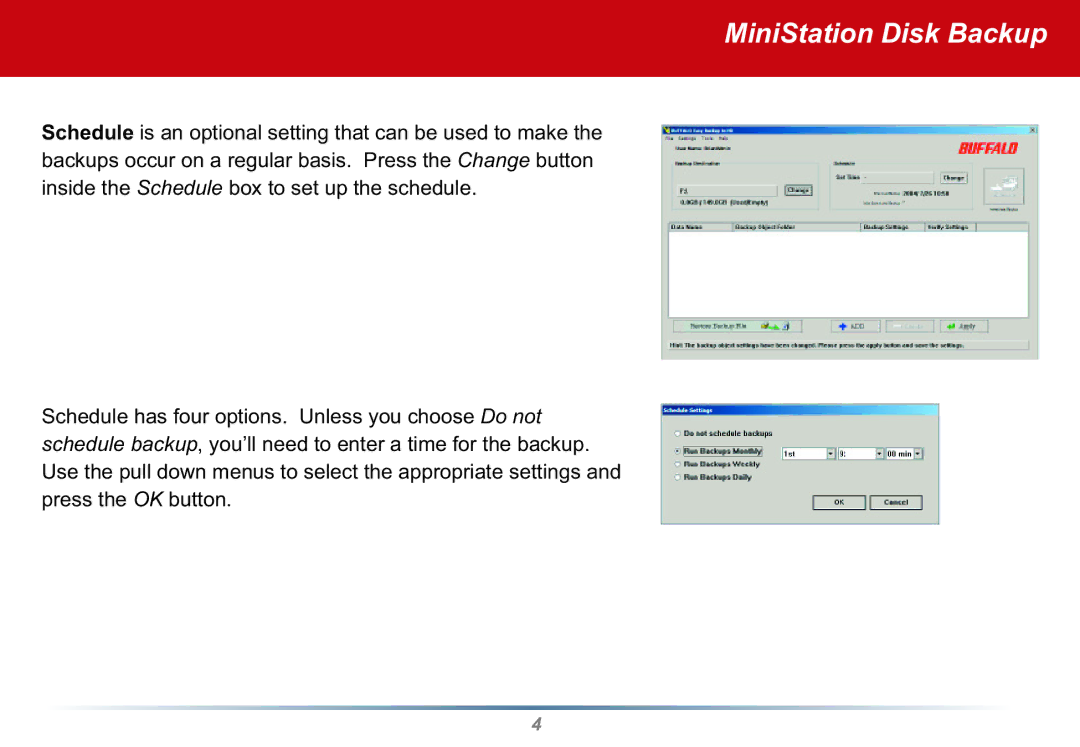 Buffalo Technology user manual MiniStation Disk Backup 