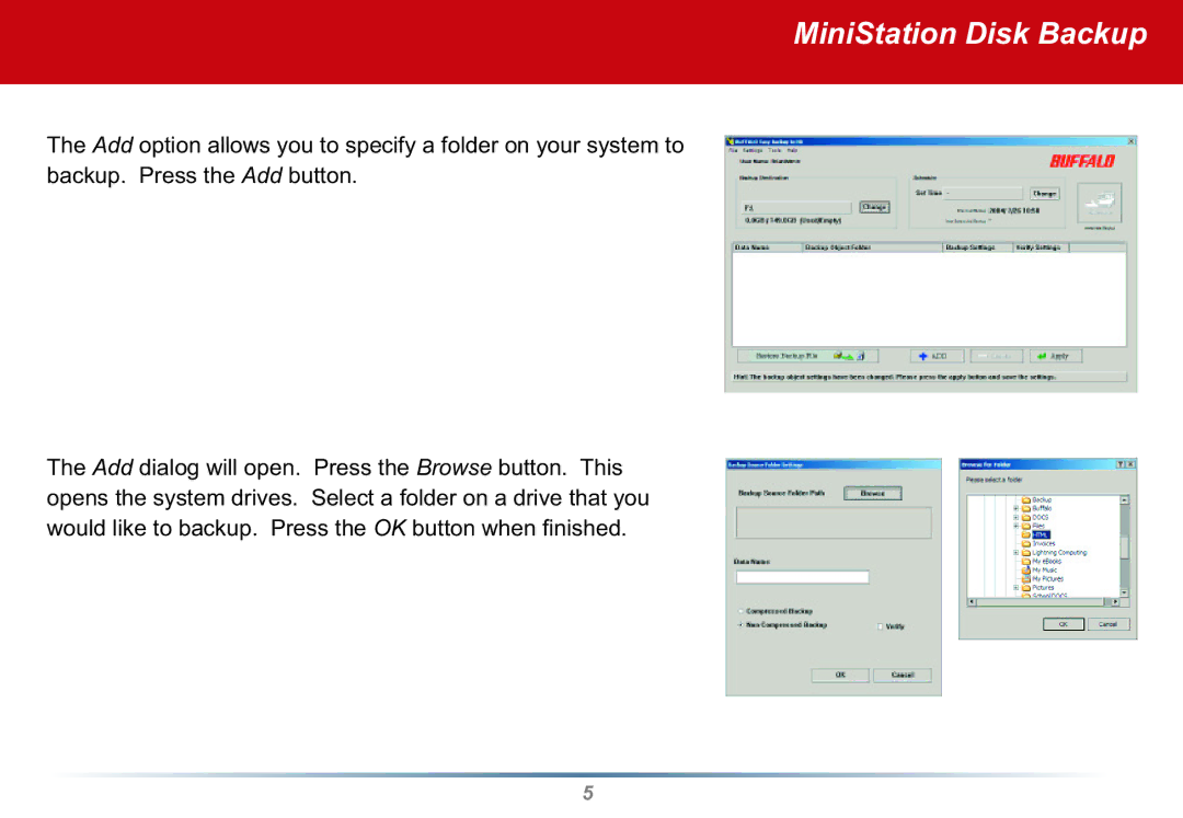 Buffalo Technology user manual MiniStation Disk Backup 