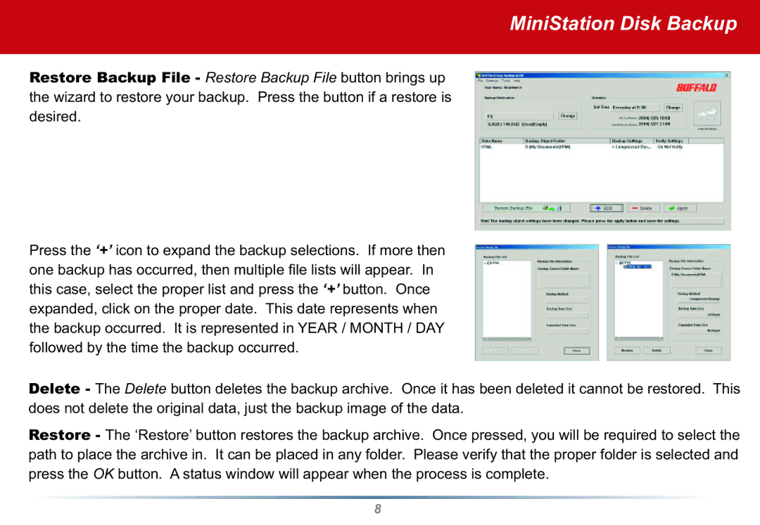 Buffalo Technology user manual MiniStation Disk Backup 