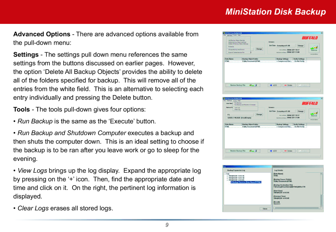 Buffalo Technology user manual MiniStation Disk Backup 