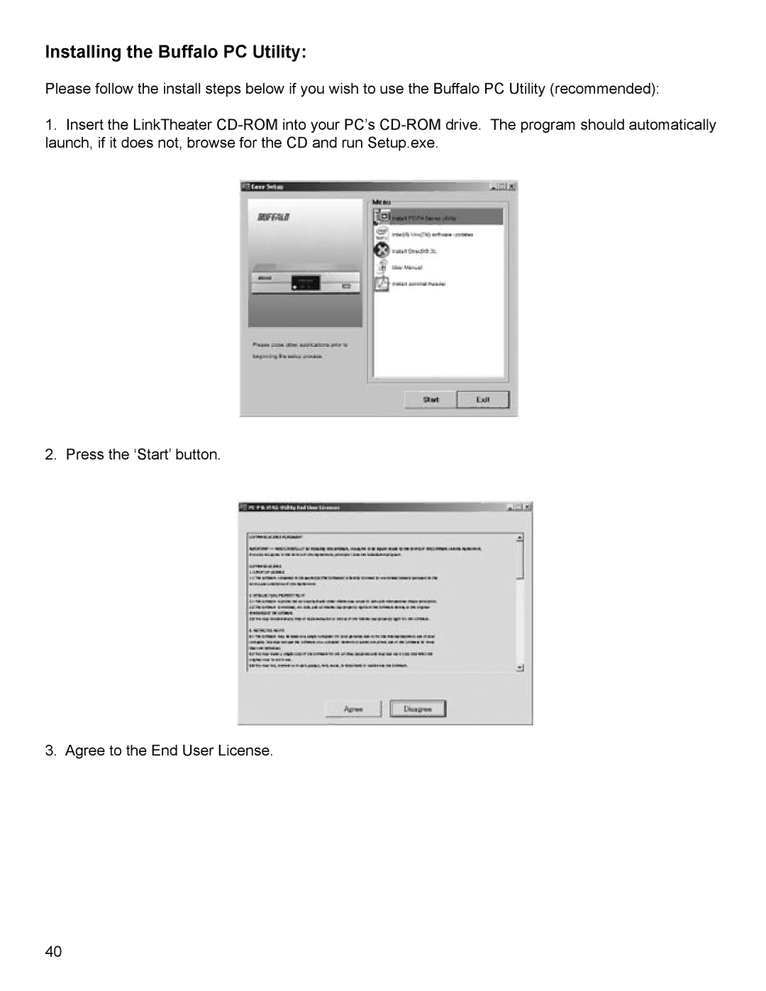 Buffalo Technology P4LWAG manual Installing the Buffalo PC Utility 