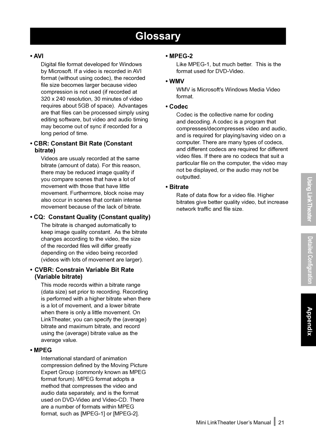 Buffalo Technology PC-P1LAN user manual Glossary 