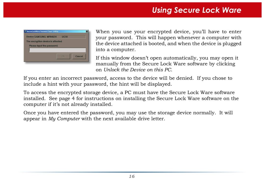 Buffalo Technology user manual Using Secure Lock Ware 