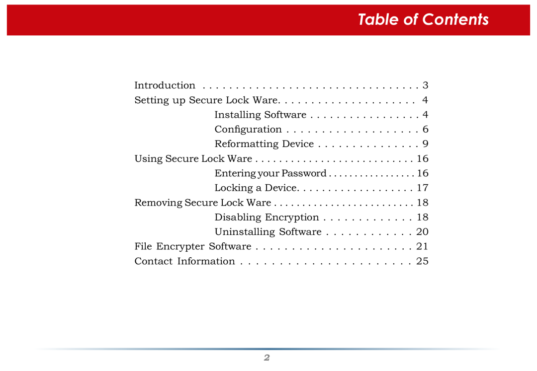 Buffalo Technology Secure Lock Ware user manual Table of Contents 