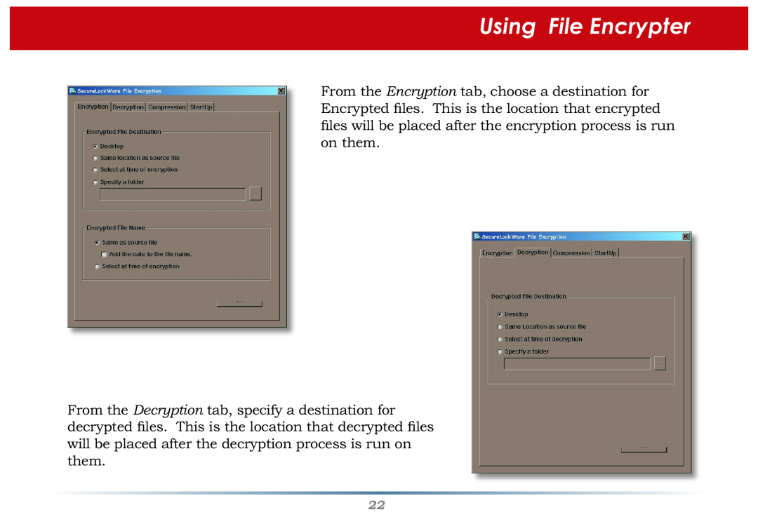 Buffalo Technology Secure Lock Ware user manual Using File Encrypter 