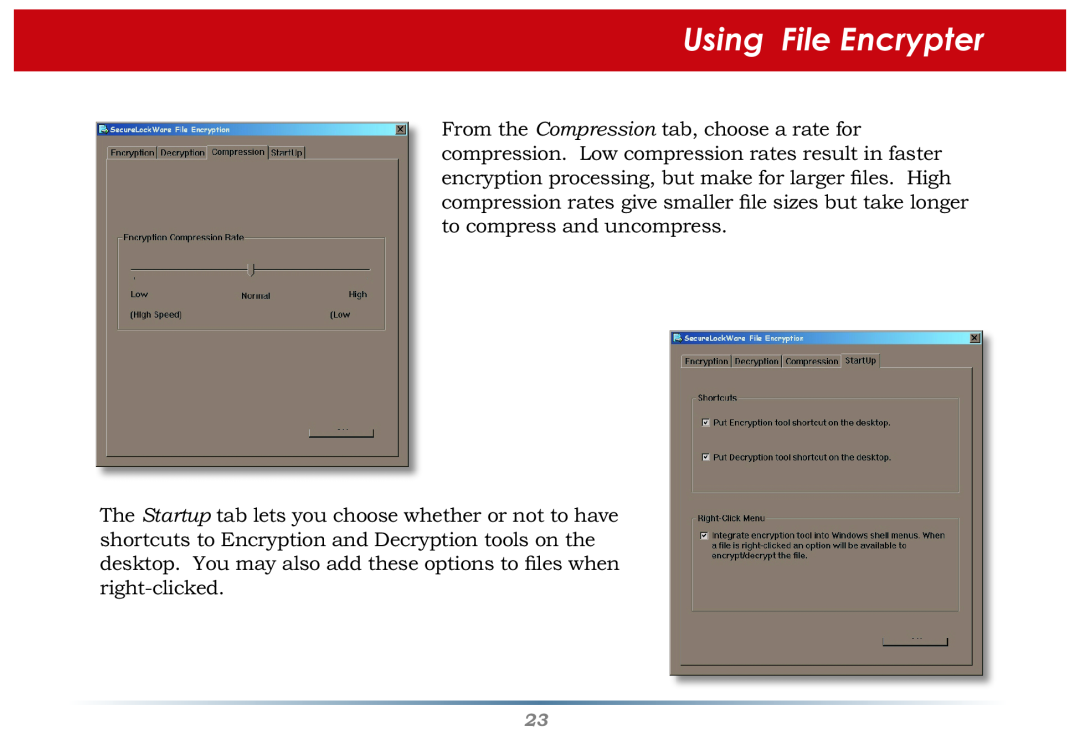 Buffalo Technology Secure Lock Ware user manual Using File Encrypter 