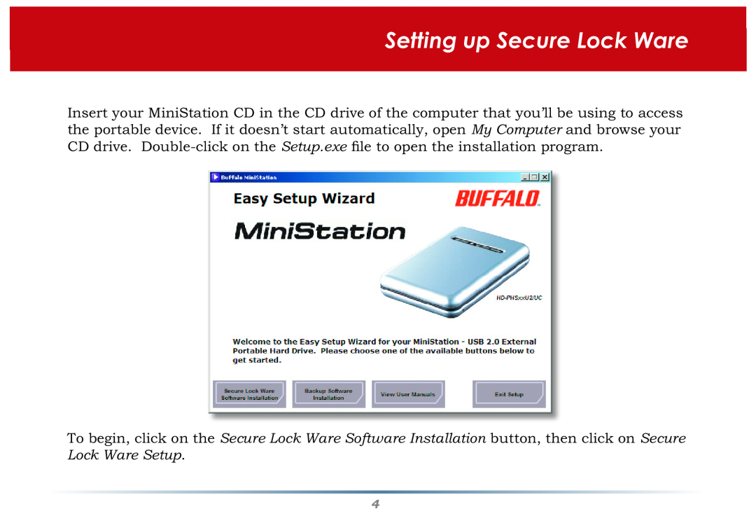 Buffalo Technology user manual Setting up Secure Lock Ware 