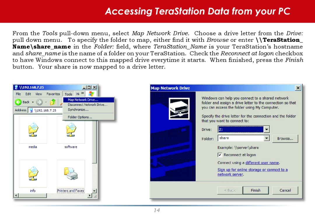 Buffalo Technology TS-HTGL/R5 user manual Accessing TeraStation Data from your PC 