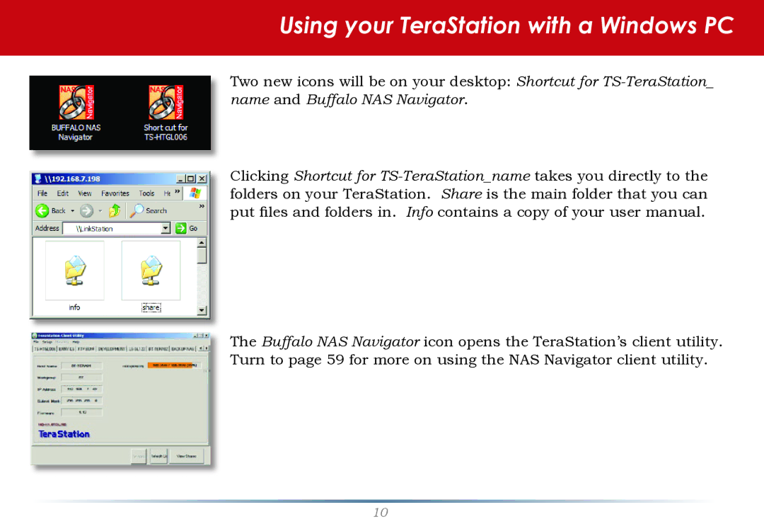 Buffalo Technology TS-RHTGL/R5 user manual Using your TeraStation with a Windows PC 