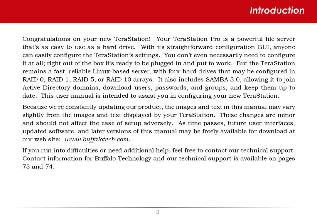 Buffalo Technology TS-RHTGL/R5 user manual Introduction 