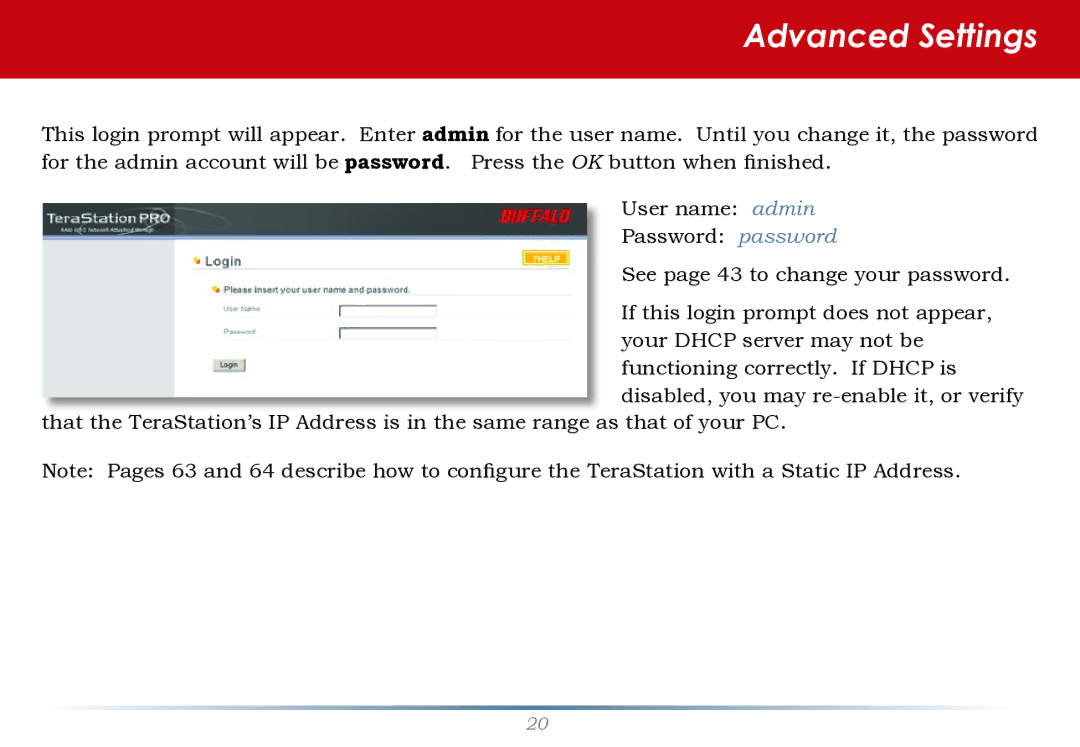 Buffalo Technology TS-RHTGL/R5 user manual Advanced Settings 