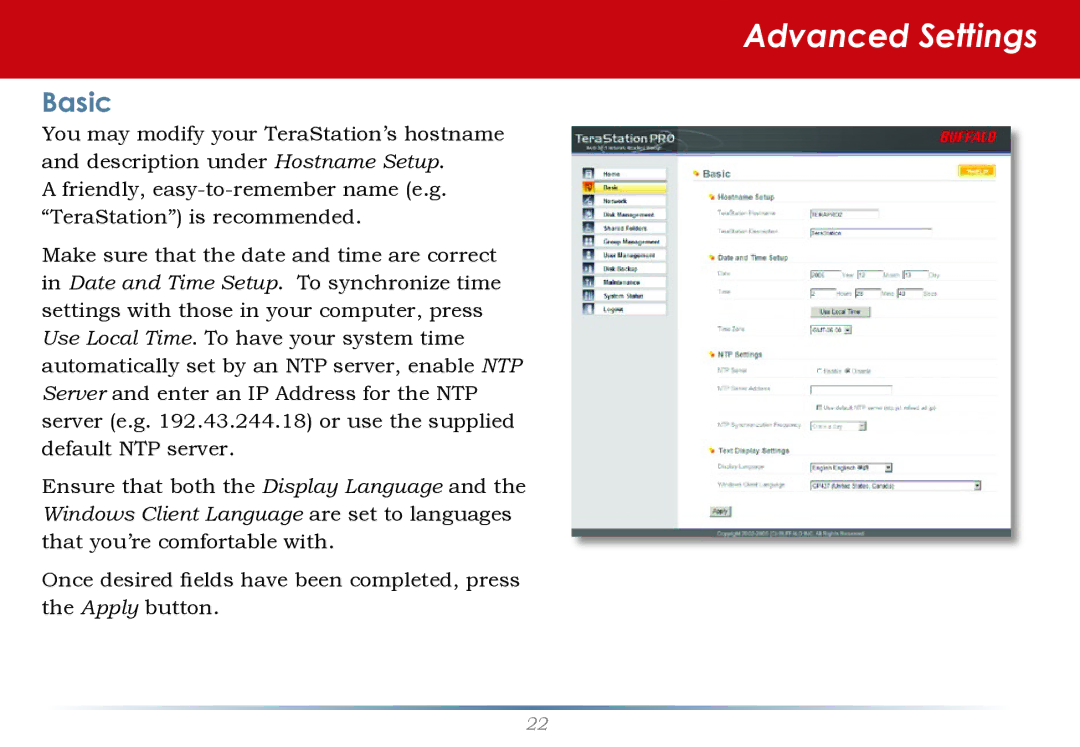 Buffalo Technology TS-RHTGL/R5 user manual Basic 