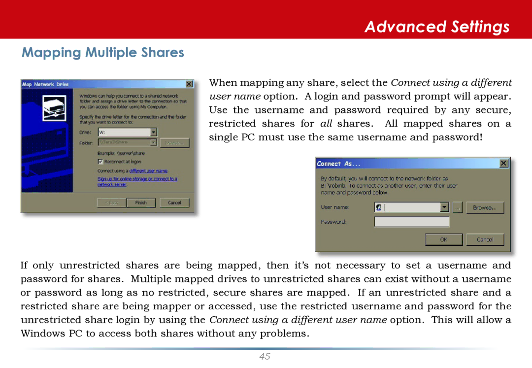 Buffalo Technology TS-RHTGL/R5 user manual Mapping Multiple Shares 