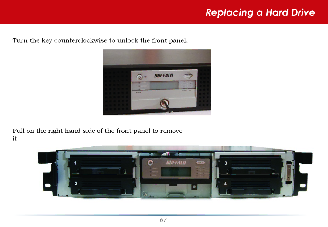 Buffalo Technology TS-RHTGL/R5 user manual Replacing a Hard Drive 