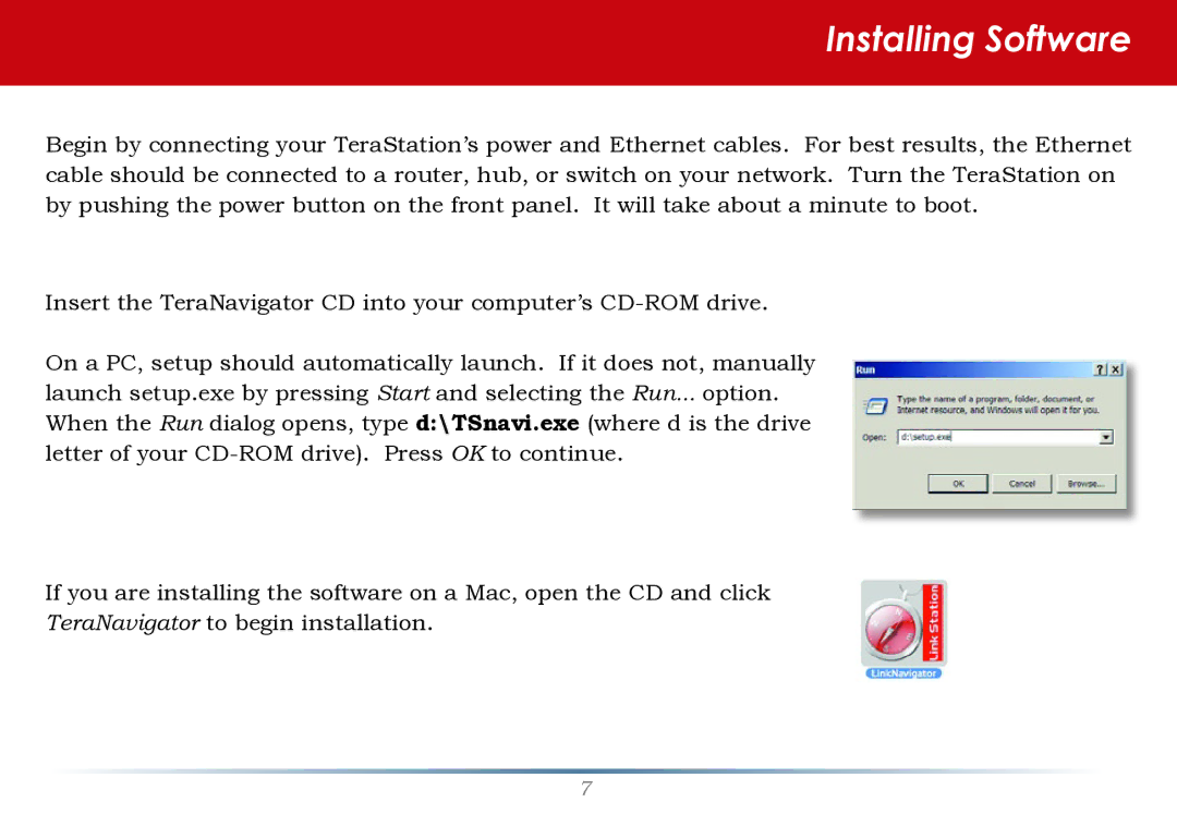 Buffalo Technology TS-RHTGL/R5 user manual Installing Software 