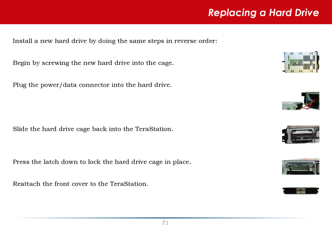 Buffalo Technology TS-RHTGL/R5 user manual Replacing a Hard Drive 