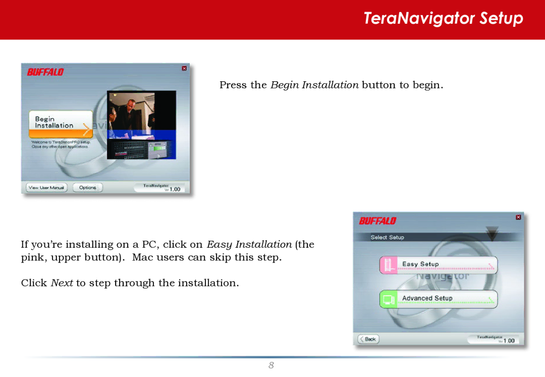 Buffalo Technology TS-RHTGL/R5 user manual TeraNavigator Setup 