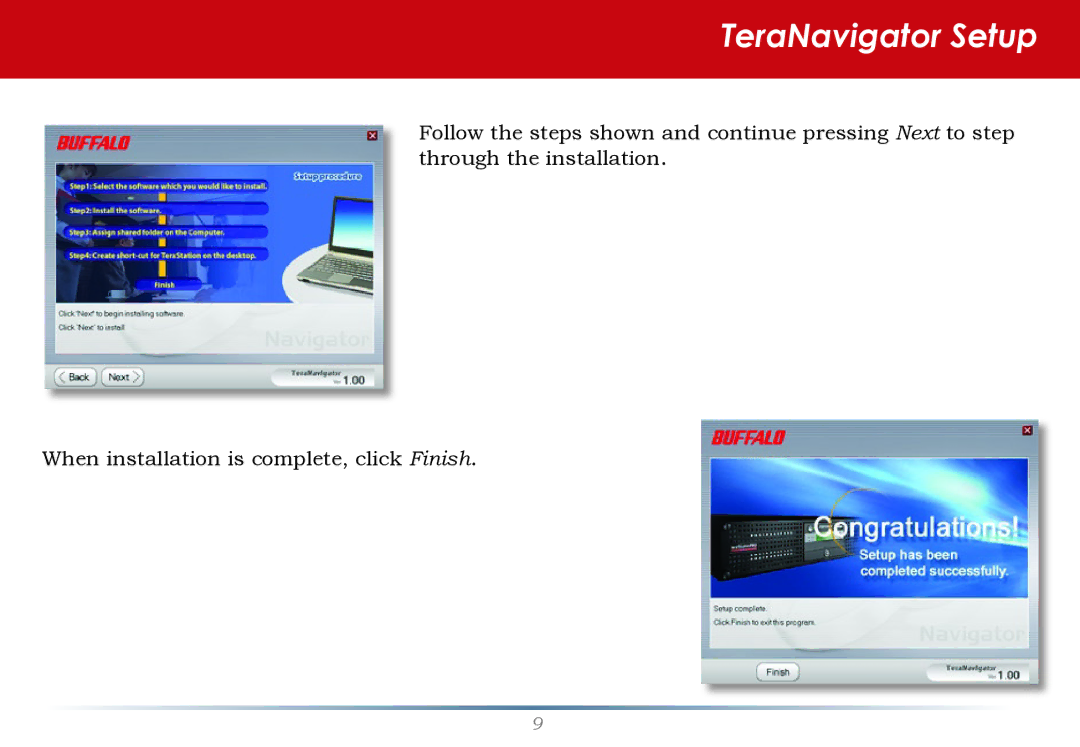 Buffalo Technology TS-RHTGL/R5 user manual TeraNavigator Setup 