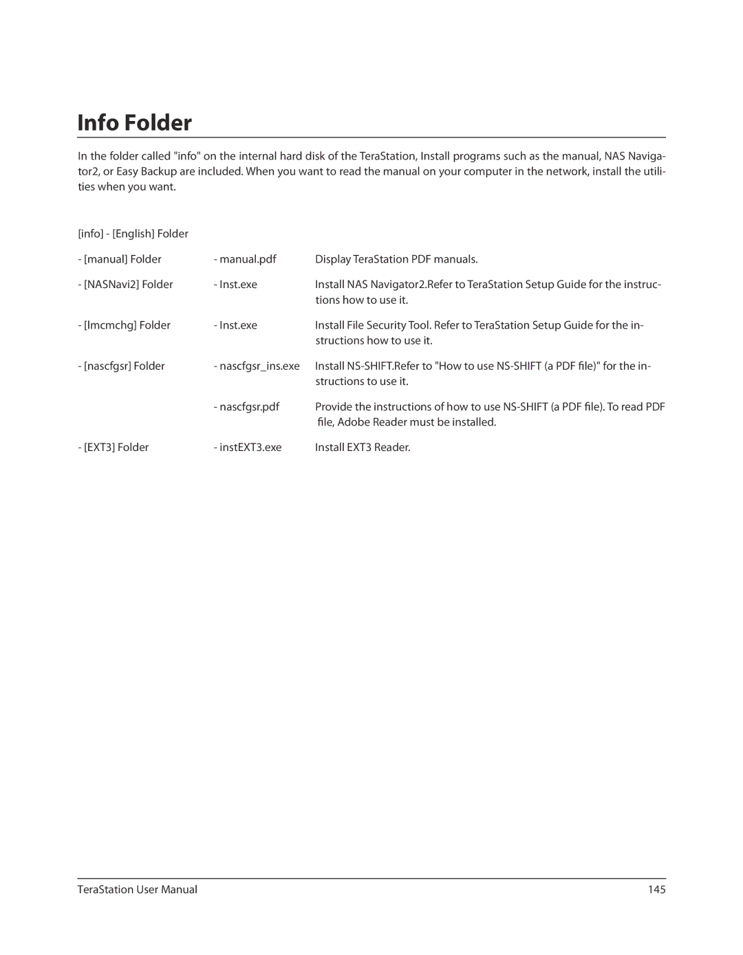 Buffalo Technology TSXE80TLR5, TS-RXL Info Folder, Tions how to use it, Lmcmchg Folder Inst.exe, Structions how to use it 