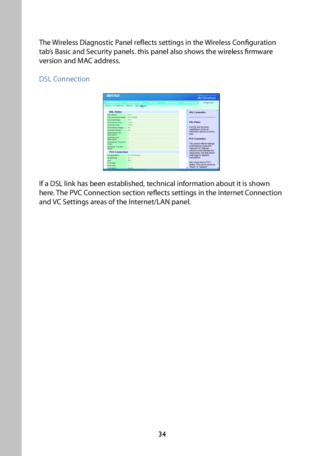 Buffalo Technology WBMR-G125 manual DSL Connection 