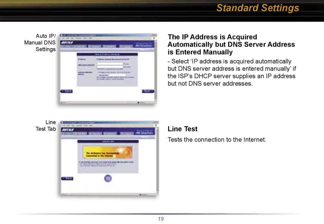 Buffalo Technology WBR2-G54 user manual Line Test 