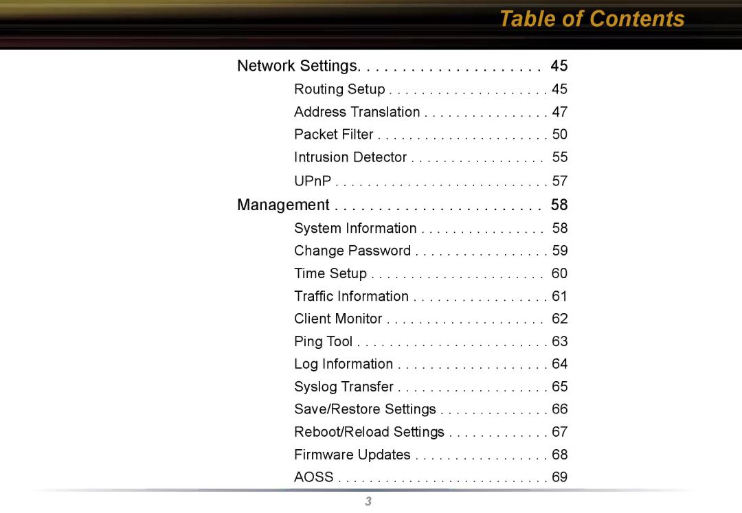 Buffalo Technology WBR2-G54 user manual Network Settings 