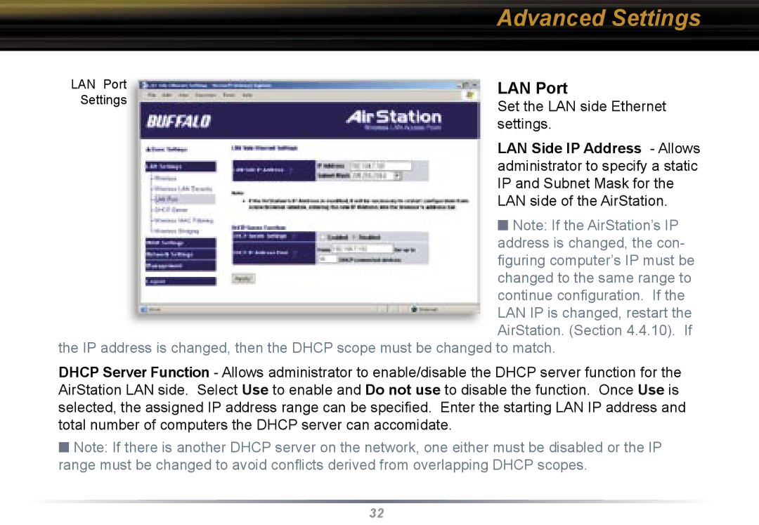 Buffalo Technology WBR2-G54 user manual LAN Port 