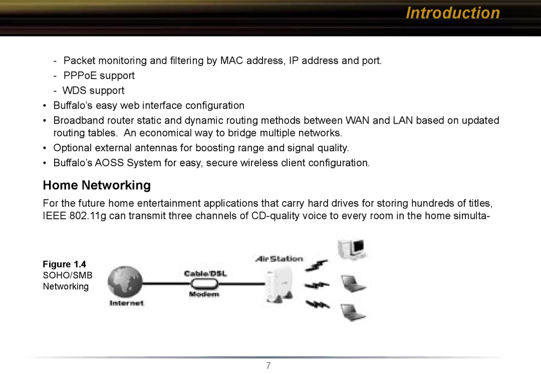 Buffalo Technology WBR2-G54 user manual Home Networking 