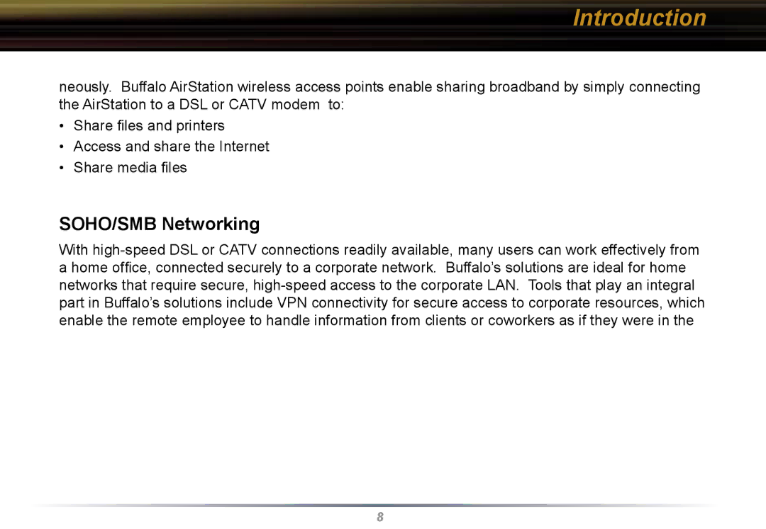 Buffalo Technology WBR2-G54 user manual SOHO/SMB Networking 