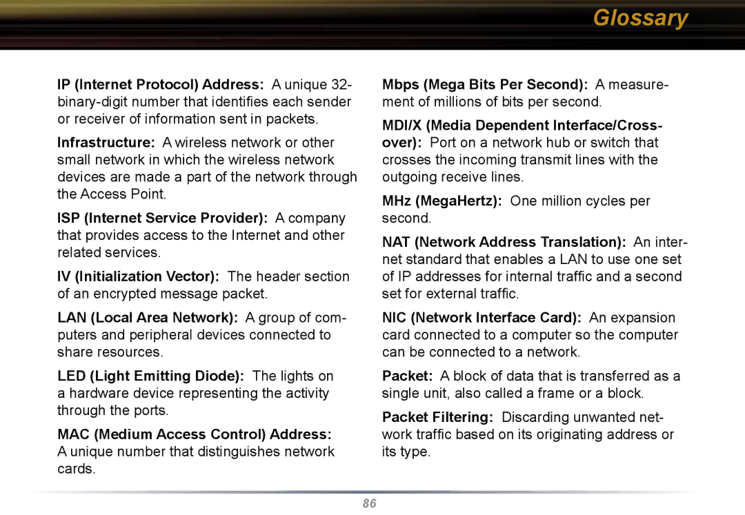 Buffalo Technology WBR2-G54 user manual MHz MegaHertz One million cycles per second 