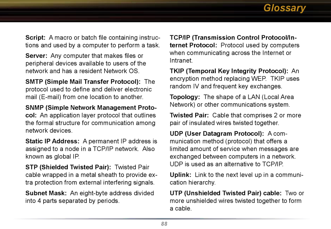 Buffalo Technology WBR2-G54 user manual Glossary 