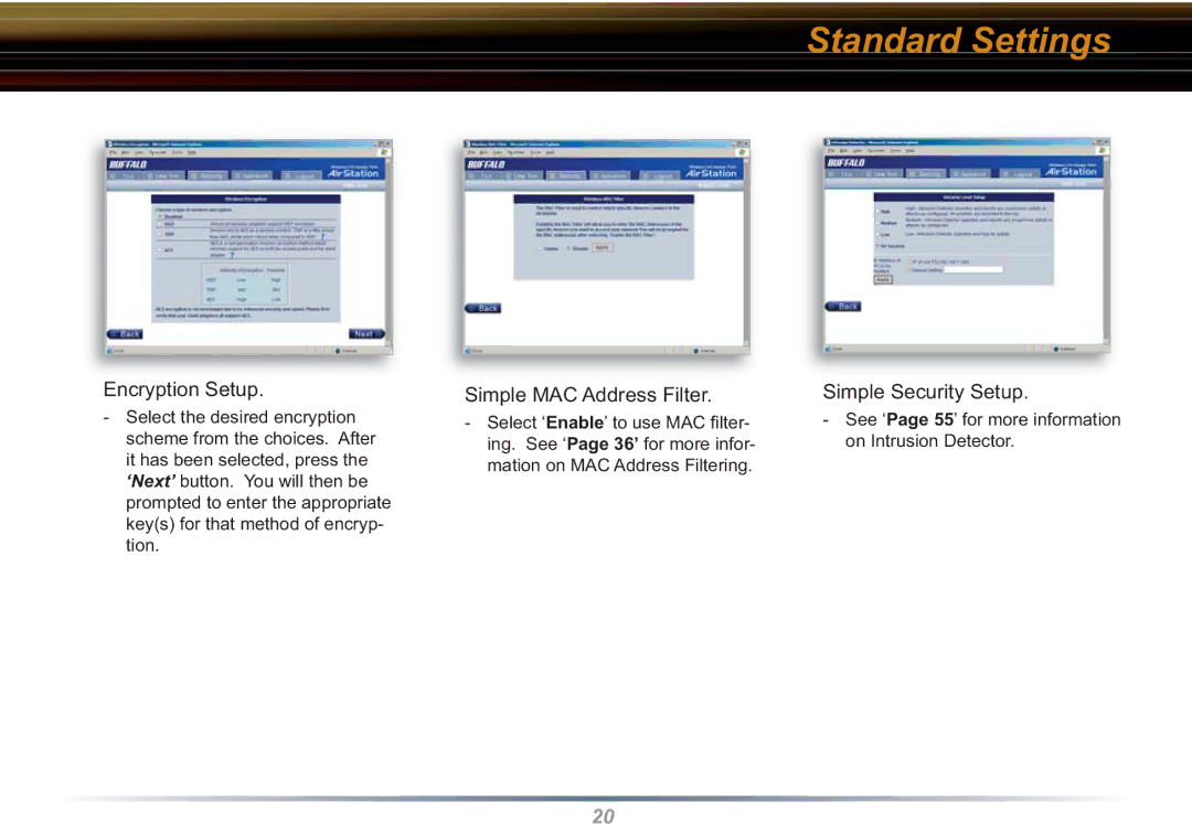 Buffalo Technology WBR2-G54S user manual Simple Security Setup 