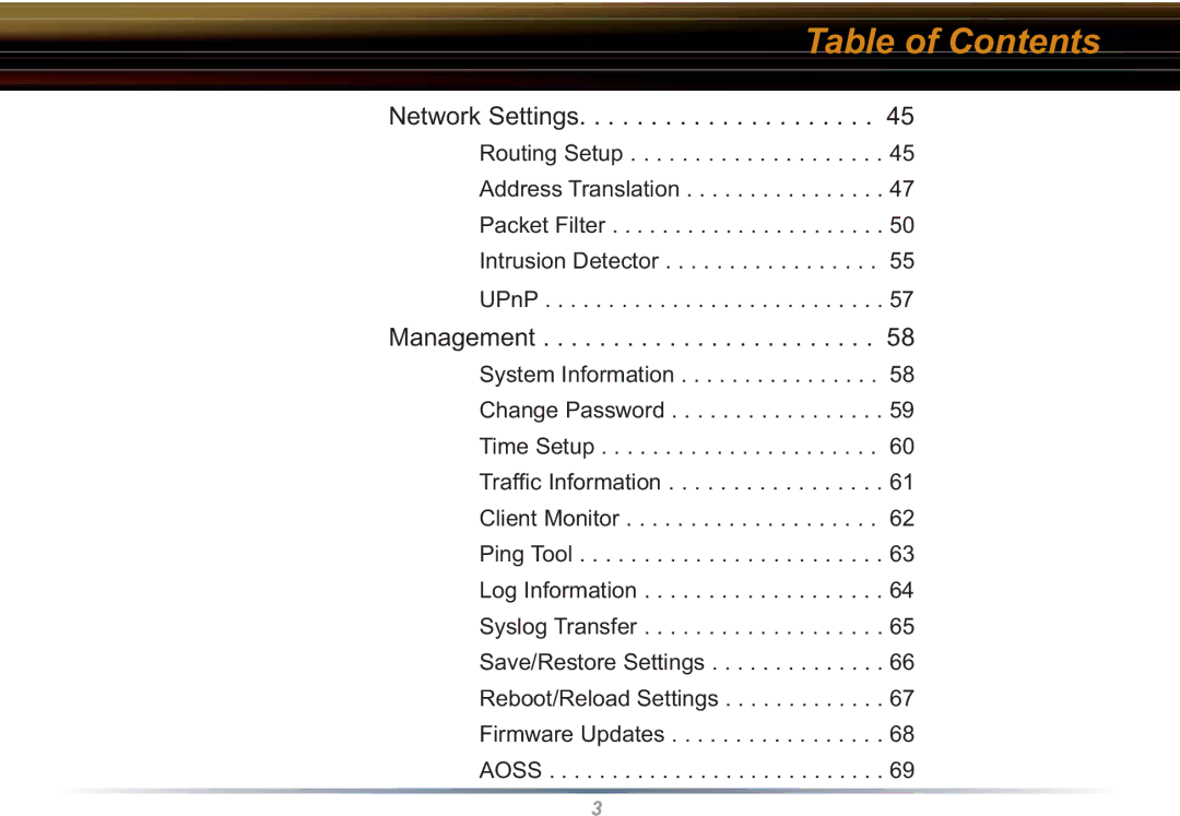 Buffalo Technology WBR2-G54S user manual Network Settings 