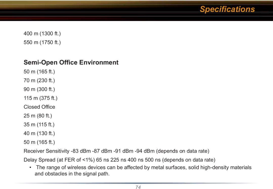 Buffalo Technology WBR2-G54S user manual Semi-Open Ofﬁce Environment 