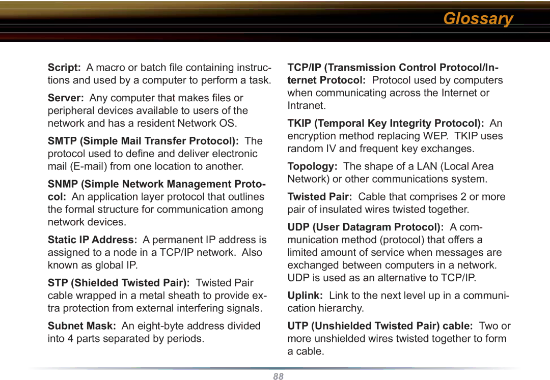 Buffalo Technology WBR2-G54S user manual Glossary 