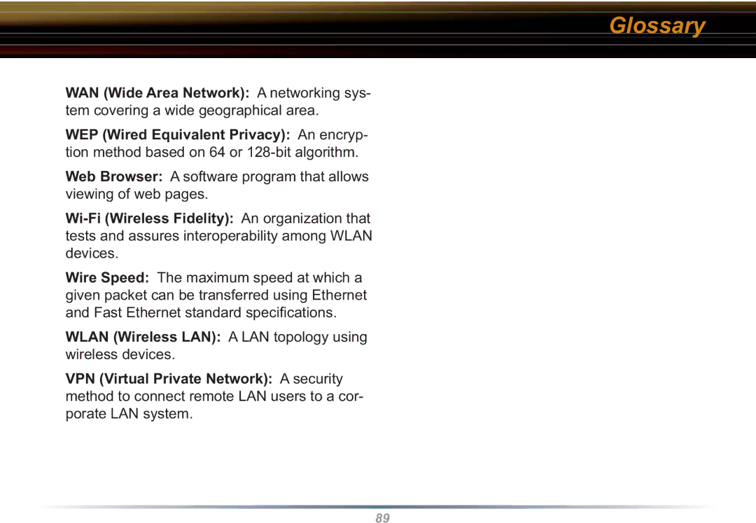 Buffalo Technology WBR2-G54S user manual Glossary 