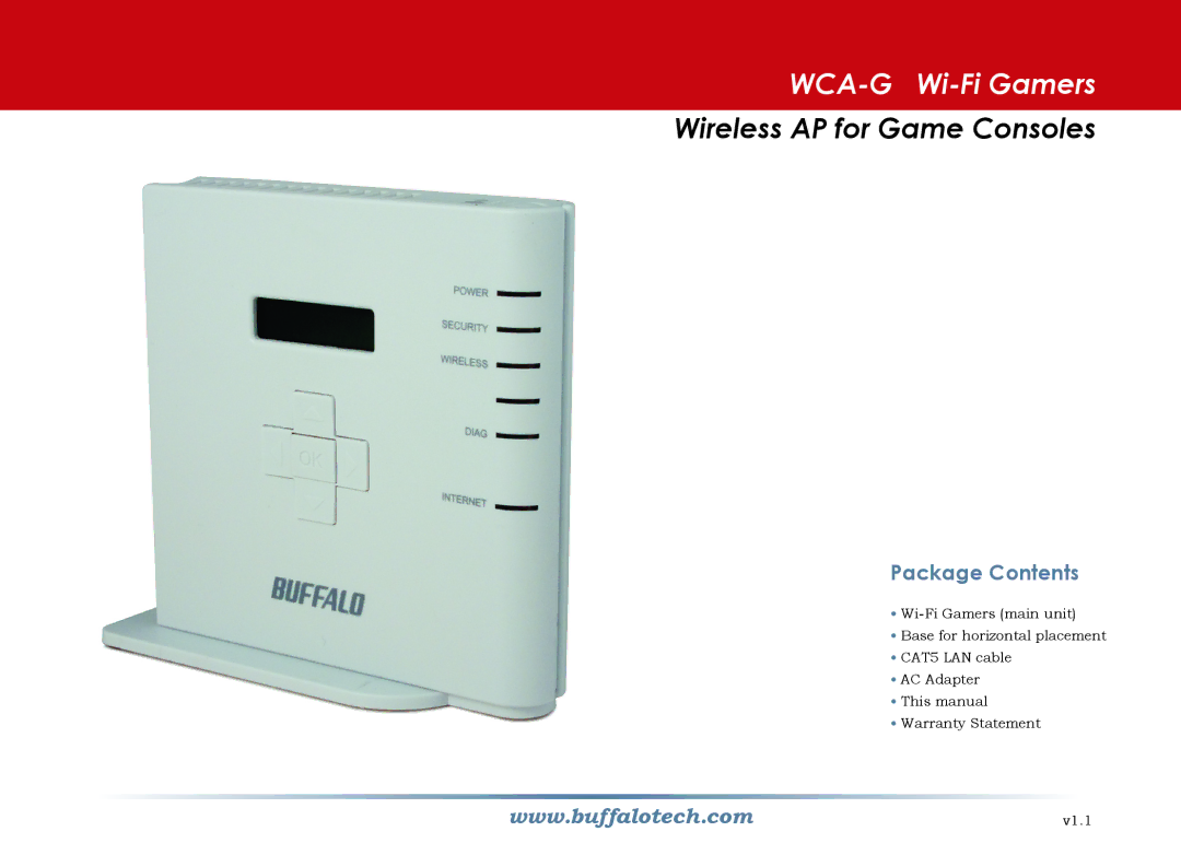 Buffalo Technology warranty WCA-G Wi-Fi Gamers Wireless AP for Game Consoles 