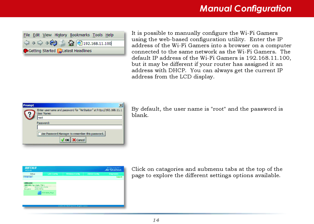 Buffalo Technology WCA-G warranty Manual Configuration 