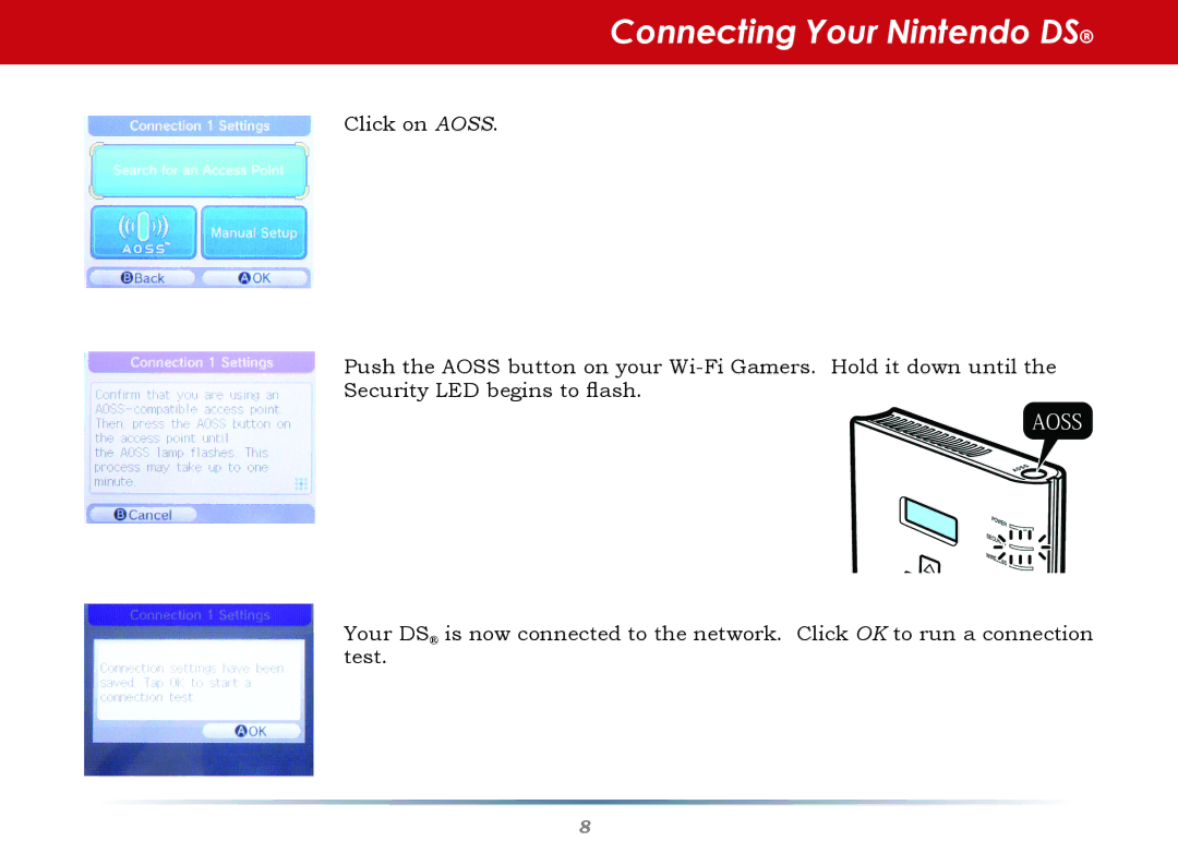 Buffalo Technology WCA-G warranty Connecting Your Nintendo DS 