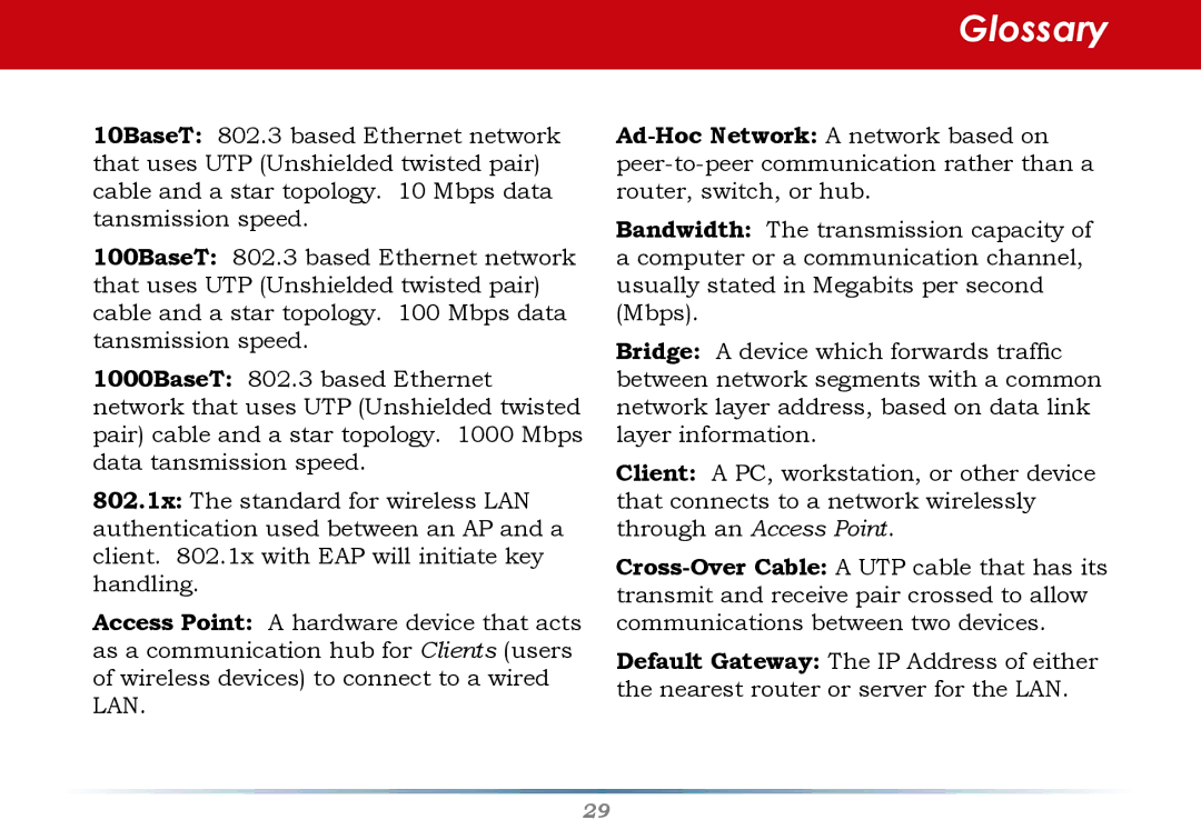 Buffalo Technology WHR-G125 user manual Glossary 